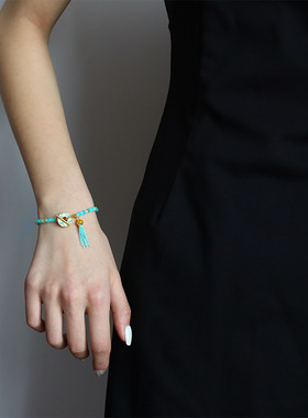 梦里莲花。原创新中式轻奢天然石串珠流苏手链女百搭小众简约手串