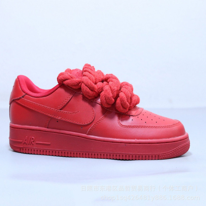 Cross-Border Wholesale Af1 Hemp Rope Sneakers with Thick Laces, Women's Sports Shoes, Air Force One Limited Edition Casu foto 5
