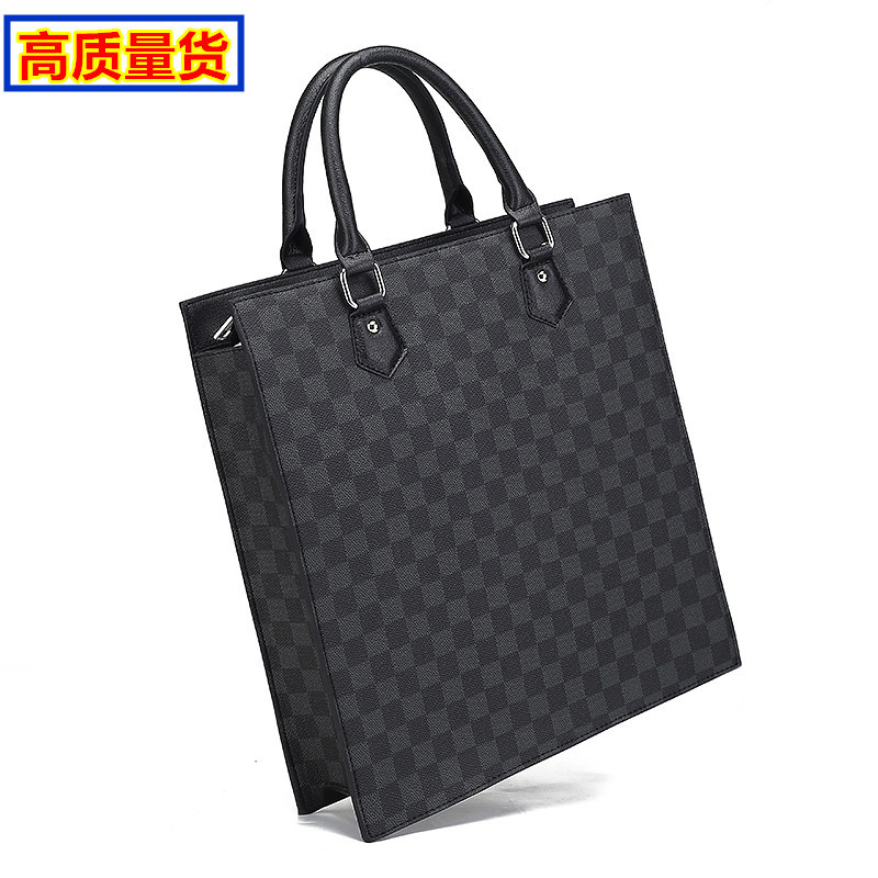 欧美新款时尚OL商务公文包A4文件夹休闲斜挎竖款拉链手提女包