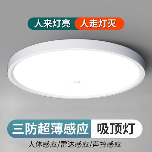 感应灯人来即亮人走即灭楼道走廊声控雷达人体夜间自动感应吸顶灯
