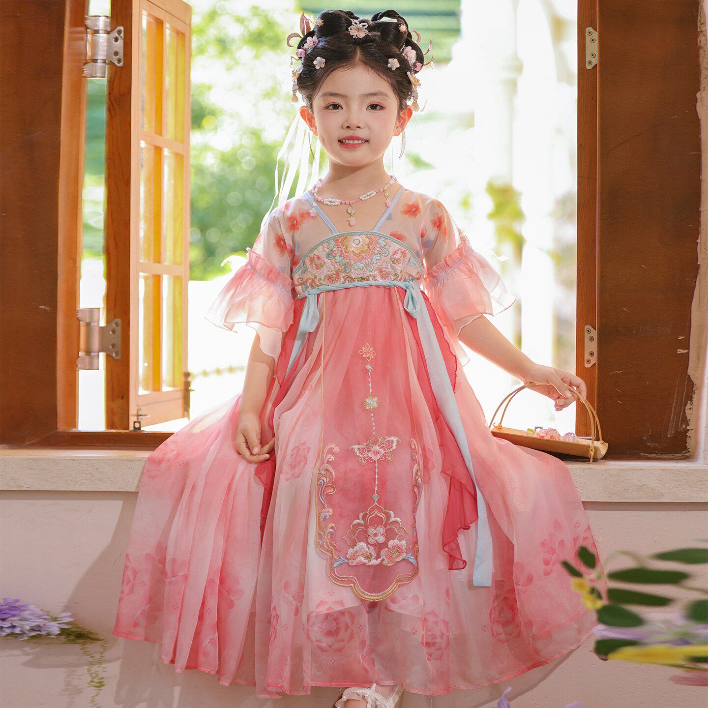 2026年春夏新款汉服女童中国风超仙连衣裙儿童表演服襦裙公主裙