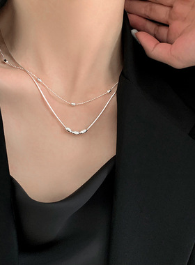 YOOPER女纯银三颗米粒叠戴项链