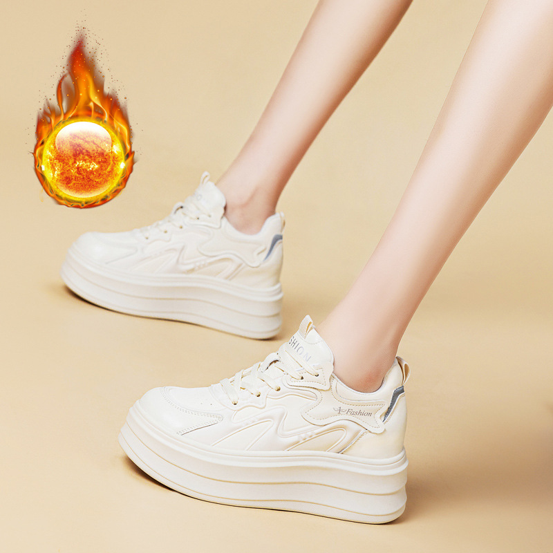 高端内增高坡跟厚底休闲女鞋