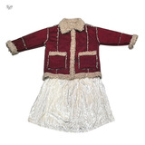 女童加厚外套2025冬季新款中大童皮毛一体夹克衫休闲棉衣外出上衣，童装外套，祺儿童装