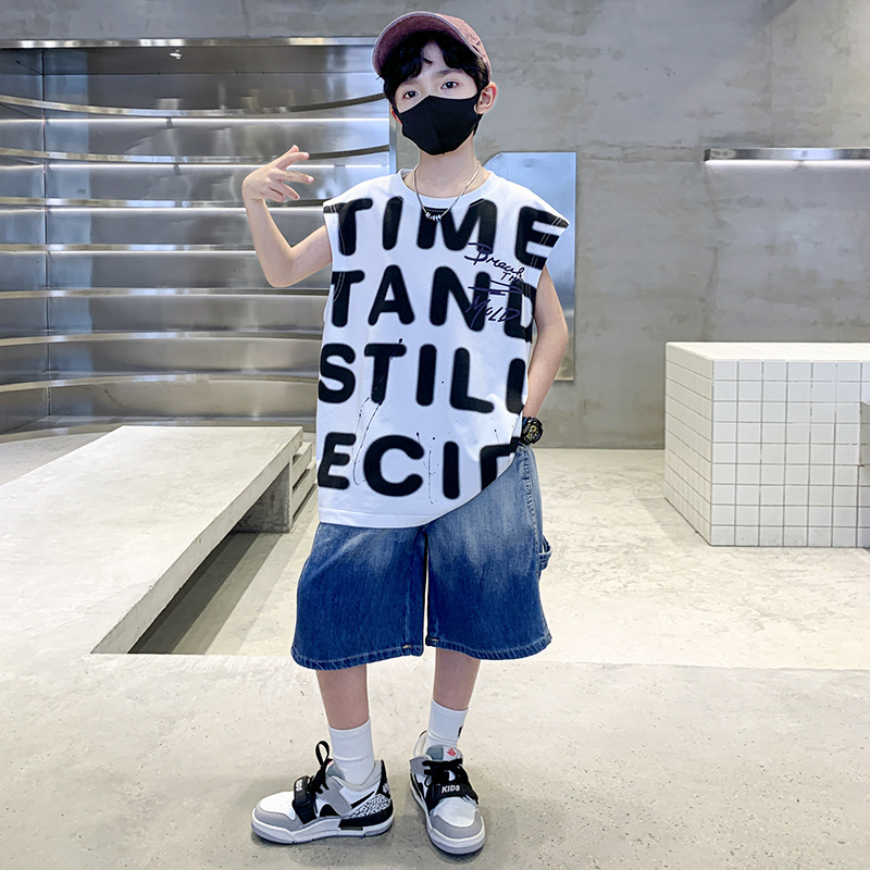 儿童装童夏装套装2025新款夏季孩运动中大童夏款无袖款酷帅潮，商品下架区商品下架区，祺妙童装