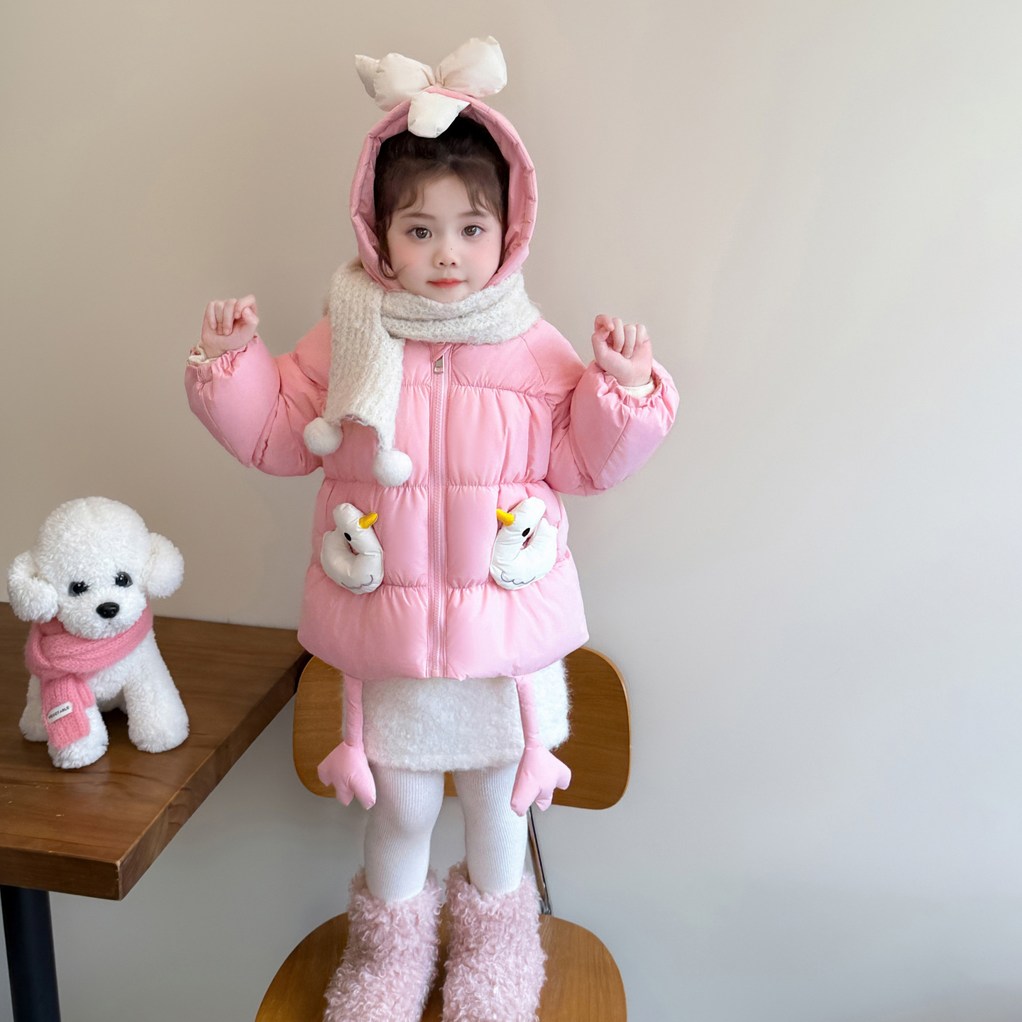 女童加厚棉服冬季2025新款韩版保暖外套冬装洋气儿童冬款棉衣P107，童装棉衣，祺妙童装