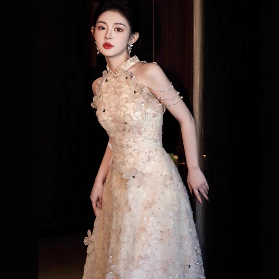 毕业晚礼服女2026新款气质长款新娘订婚敬酒服轻奢小众宴会公主裙