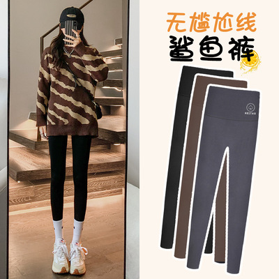 锦纶鲨鱼裤薄款外穿腰收腹提臀黑桃A芭比紧身裤女士春秋打底裤