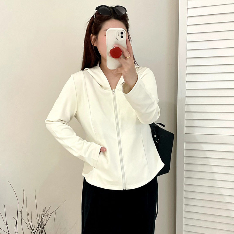 修身连帽卫衣女百搭上衣休闲开衫