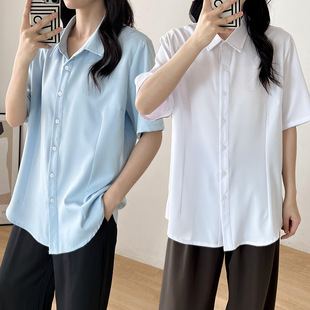 300斤加大码女装200胖mm显瘦短袖白衬衫夏款OL通勤服工装衬衣260