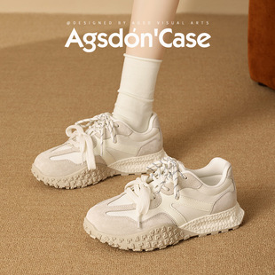 轻便休闲小白德训鞋 奥古狮登运动阿甘鞋 女2026春季 新款 厚底老爹鞋