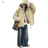 女童轻薄棉服2025年秋冬新款中大儿童纯色连帽面包服短款棉衣外套，童装棉衣，祺儿童装