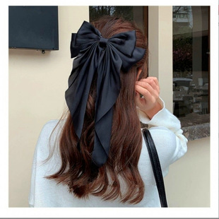 Women Big Hair Clip Bow Red Velvet Vintage Girls For Black