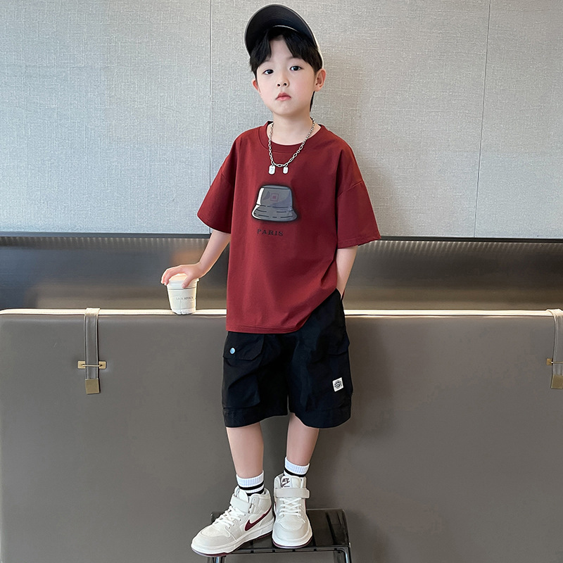 儿童装童夏装T恤2025新款大童帅气休闲夏季短袖孩薄款上衣潮t，童装T恤，祺妙童装
