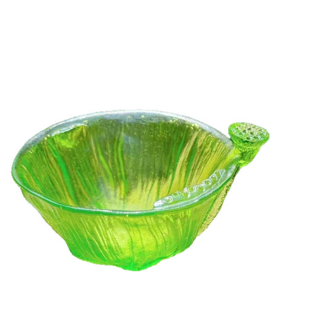 夏日青涟杯荷气生财绿色莲蓬杯主人杯荷花琉璃茶艺杯子礼品轻奢