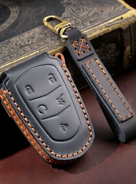 适用凯迪拉克xt5钥匙套xts专用壳xt6扣atsl士卡迪拉克高档包真皮
