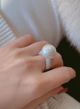 新品珍珠戒指ins珍珠小众女