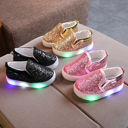 Glow in the Dark Kids Sneakers LED Light-Up Shoes for Girls