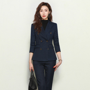 气质时尚 职业西装 套裤 女商务正装 西服外套酒店经理销售工作服 套装