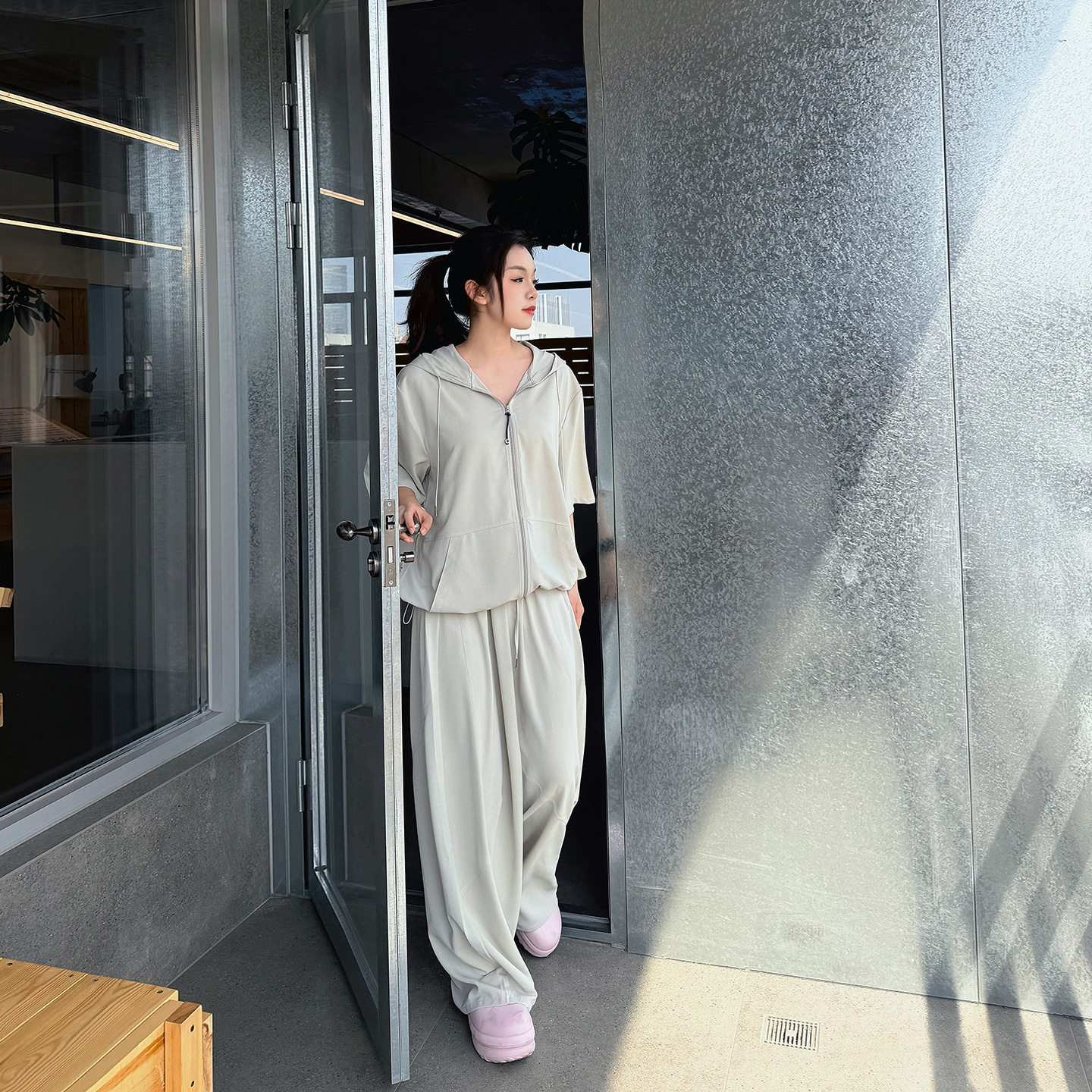春夏新款韩版气质松弛老钱风女装套装 大码奶皮子两件套女设计感