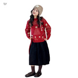 女童加厚毛衣2025秋冬新款可爱毛球针织衫中大童红色内搭上衣春秋，童装毛衣，祺儿童装