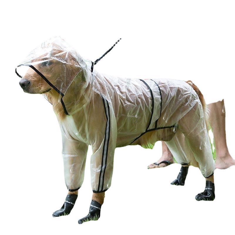 狗狗雨衣衣服四脚防水全包金毛柴犬宠物大狗小中大型犬狗衣服雨披