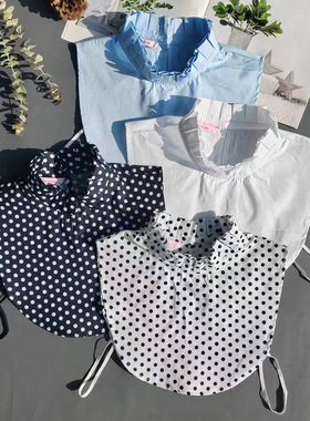 A211秋冬季假领子女百搭百折领棉假衣领衬衣领毛衣装饰领花边领