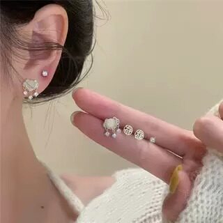 6件套装故宫上新了耳环花束耳钉艺术生老钱风耳饰本命年过年国风