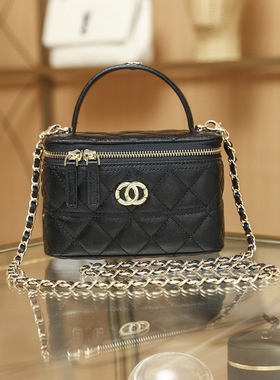 品牌小香风链条盒子包包女新款菱格精致小包级感肩斜挎包女包