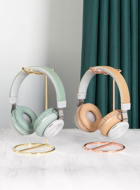 金属底座耳机支架 电脑桌面玫瑰金色耳麦架底座摆件