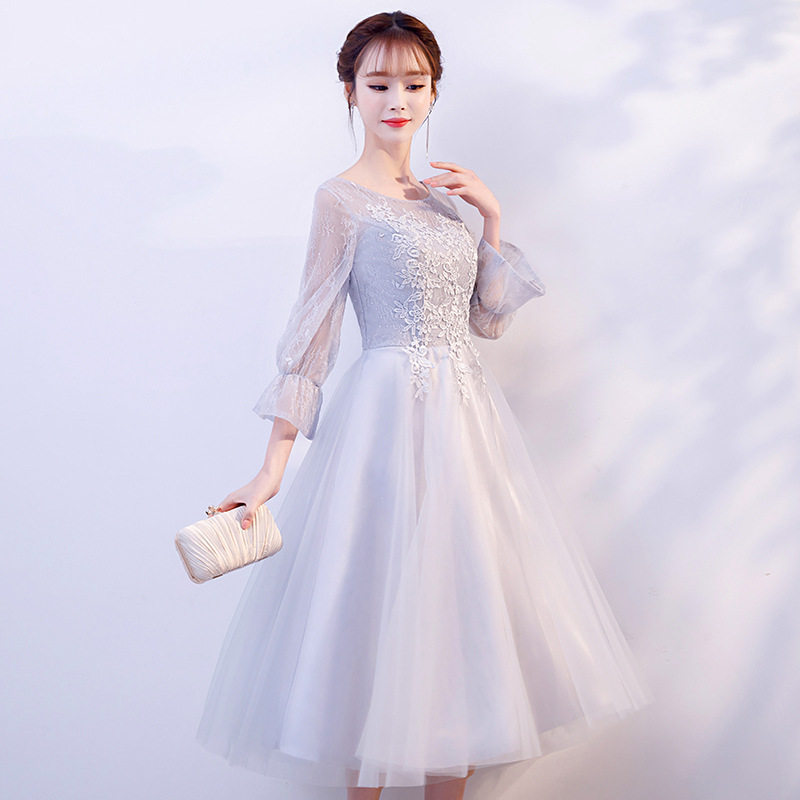 法式大码伴娘服胖mm显瘦200斤胖妹妹小个子宴会礼服裙女平时可穿