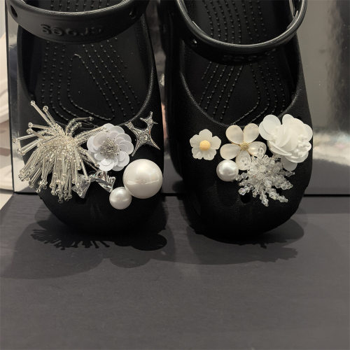 AI LIFE 芭蕾洞洞鞋配饰鞋花级感烟花重工扣装饰适配Cross/Crocs