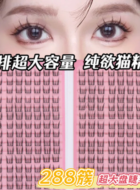JIEFEI猫精灵假睫毛上镜纯欲灵动32排大容量睫毛书分段式单簇新手