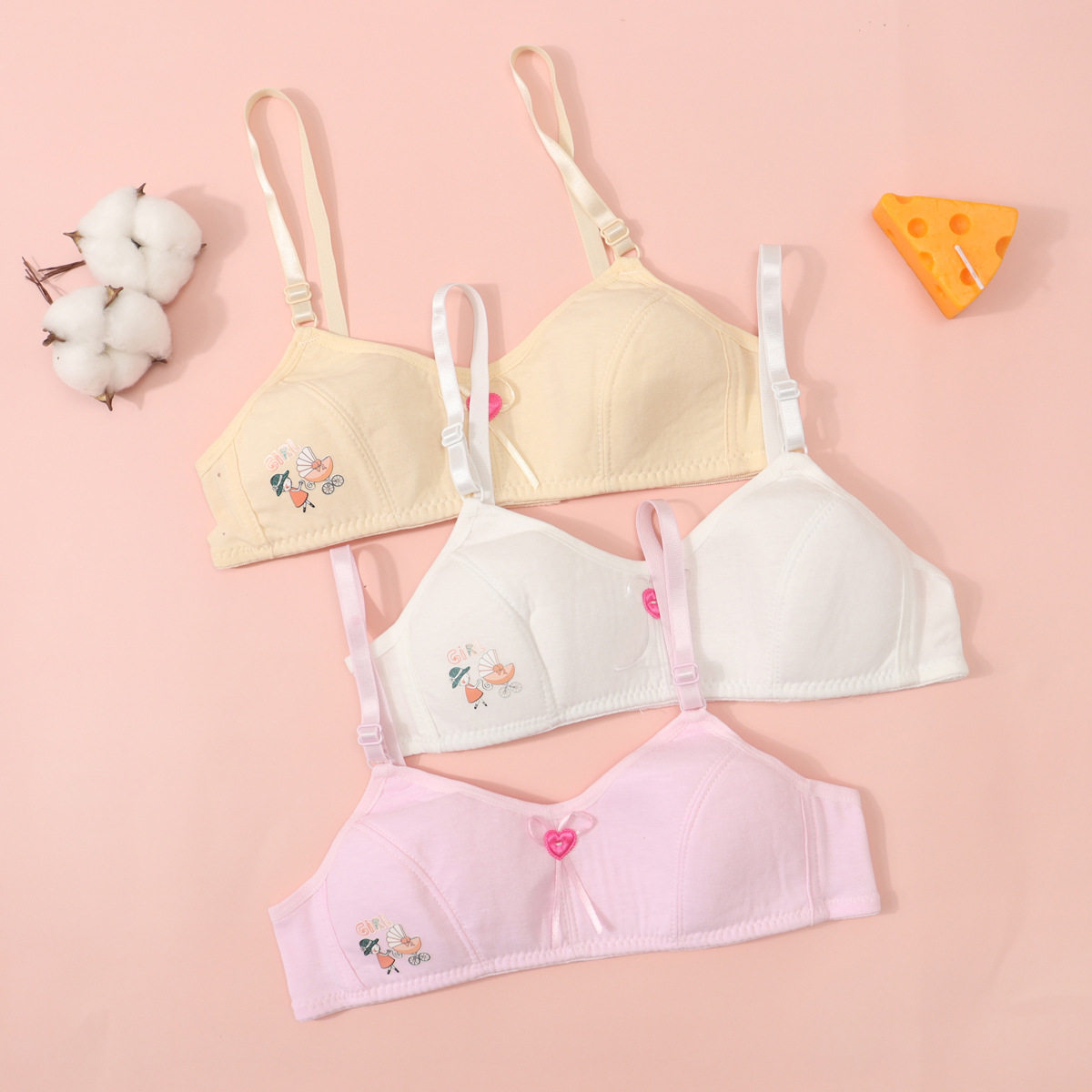 中生少女内衣女初中学生三阶段青春发育期薄款定型固定杯文胸罩