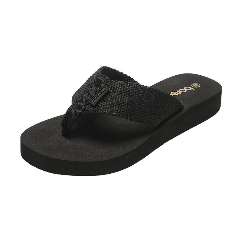 宝人厚底人字拖2023高跟夹脚拖鞋女夏季坡跟外穿凉拖沙滩凉鞋。