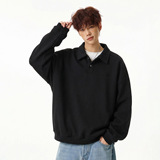 春季新款领口纽扣复古宽松长袖polo套头衫外套MW3971-P60控98，女装短外套，电商A362