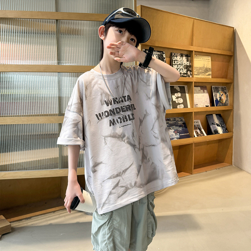 童短袖T恤夏季2025新款儿童夏装半袖孩中大童夏季宽松上衣潮t，商品下架区商品下架区，祺妙童装