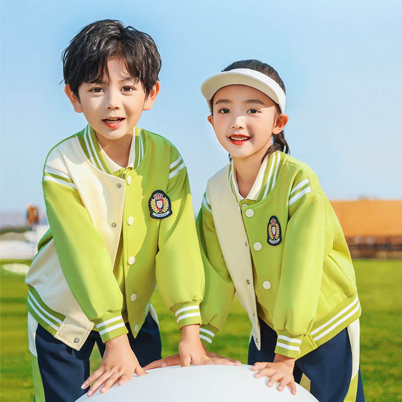 23年小学生校服春秋款套装运动棒球服短袖夏季四件套装幼儿园园服