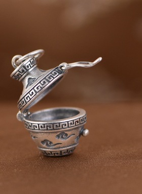 项链坠回纹复古祥云吊坠纯银女款