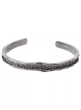 复古原创设计《深渊》银手镯S990情侣手镯做旧文艺小众故事饰品