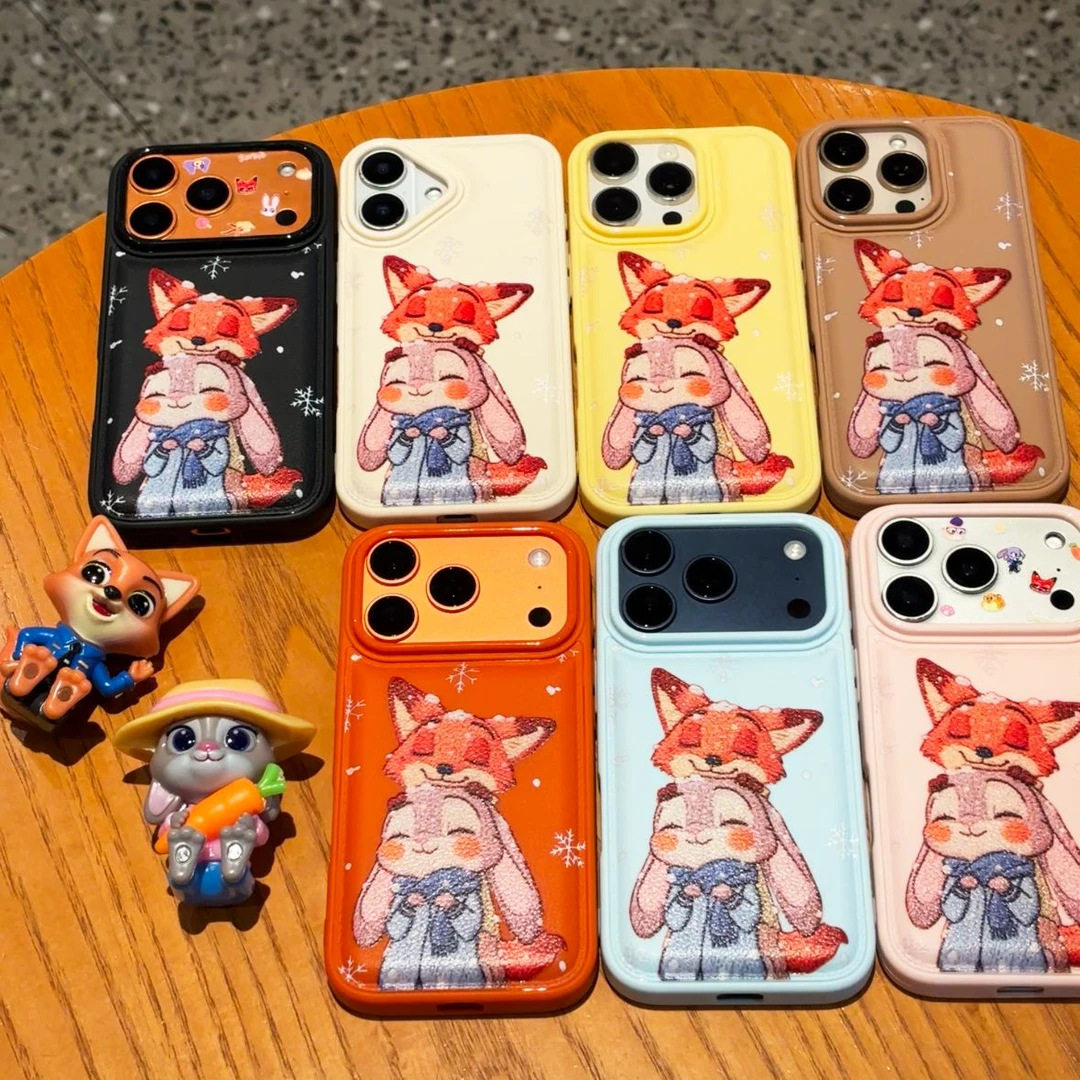 雪花朱迪尼克情侣适用苹果16/17Pro手机壳IP15鼓包皮纹1