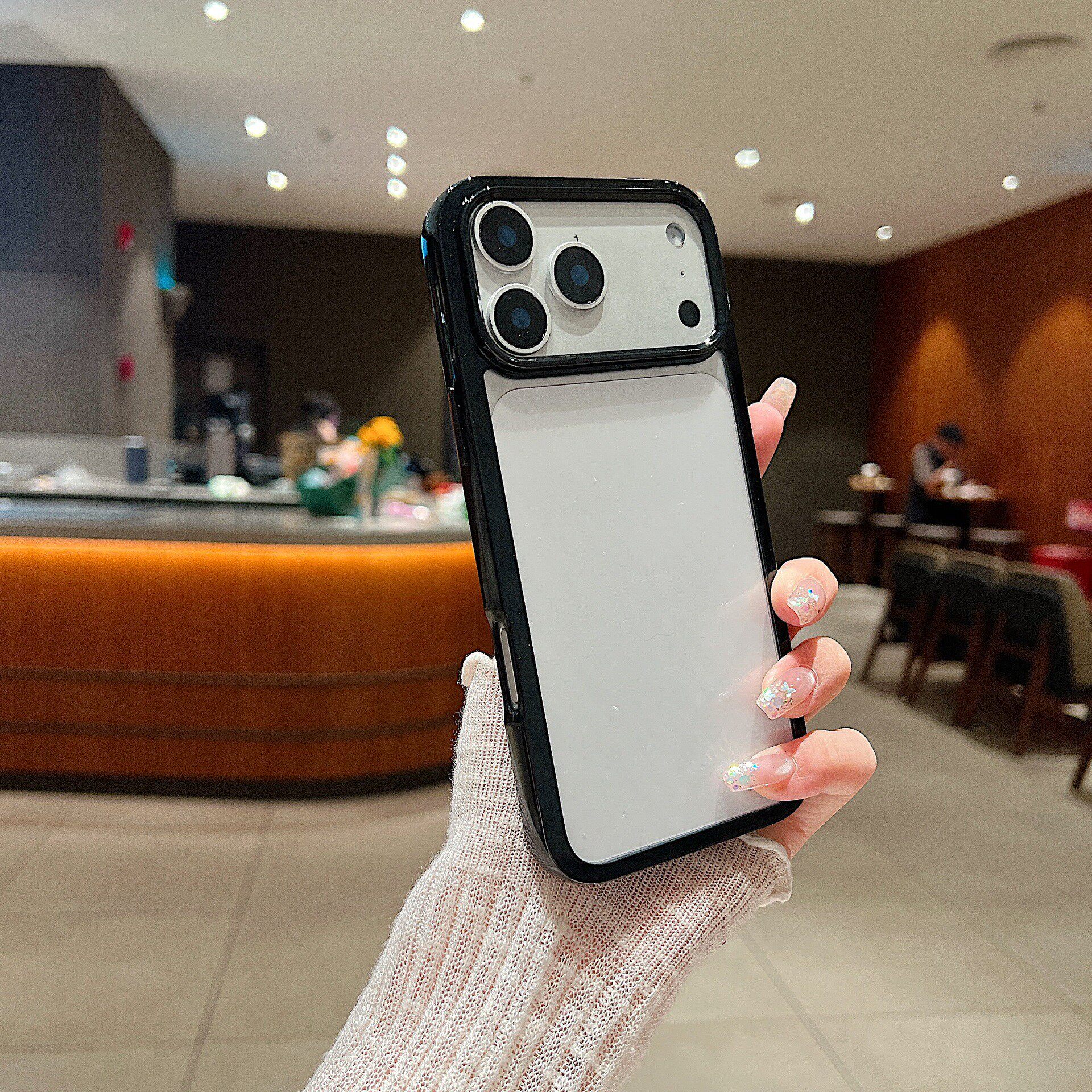 Simple solid color acrylic clear case适用iphone 11 12 13 14 15 16 plus 17 pro max