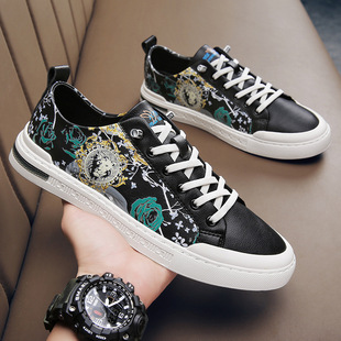 春款奥伦个性鞋百搭户外懒人板鞋真皮透气时尚休闲鞋潮鞋男鞋