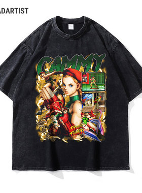 MADARTIST街头霸王T恤Street Fighter怀特水洗做旧街霸6印花短袖