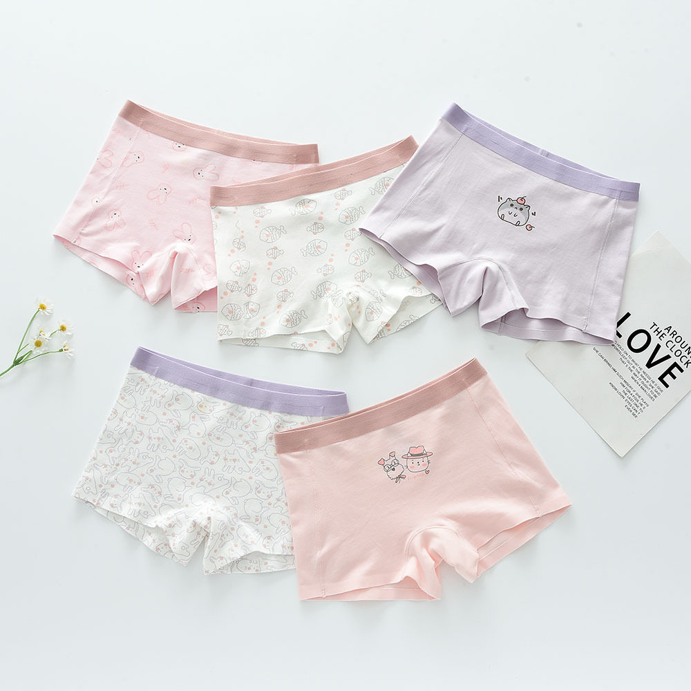 ETX5条女童内裤纯棉无骨无缝短裤平角儿童内裤a类不夹PP110-160,童装/婴儿装/亲子装,内裤,淘宝优惠券,粉丝福利购,淘宝优惠卷