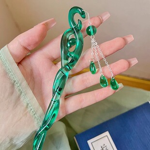 白蛇浮生同款绿色小青闺蜜流苏步摇缘起许仙白娘子定情盘发簪子