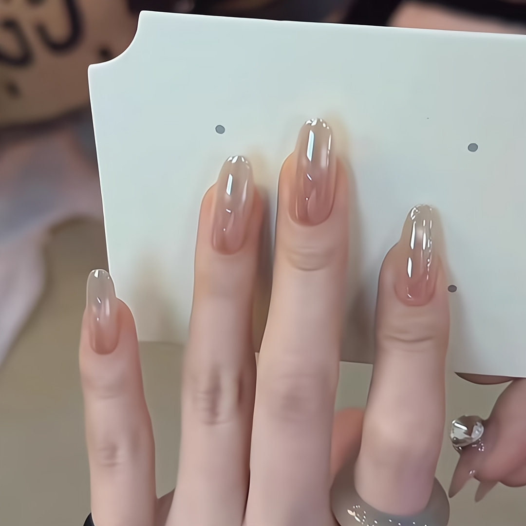 穿戴甲26新款美甲纯欲温柔ins白月光裸色蜜桃渐变玻璃珠猫眼手工,彩妆/香水/美妆工具,穿戴甲/甲片,淘宝优惠券,粉丝福利购,淘宝优惠卷