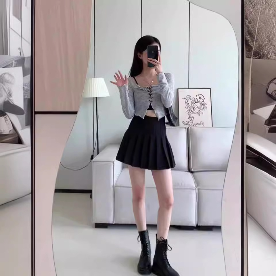 学院风腰显瘦百搭夏季薄款防走光百褶裙小个子显腿JK短裙