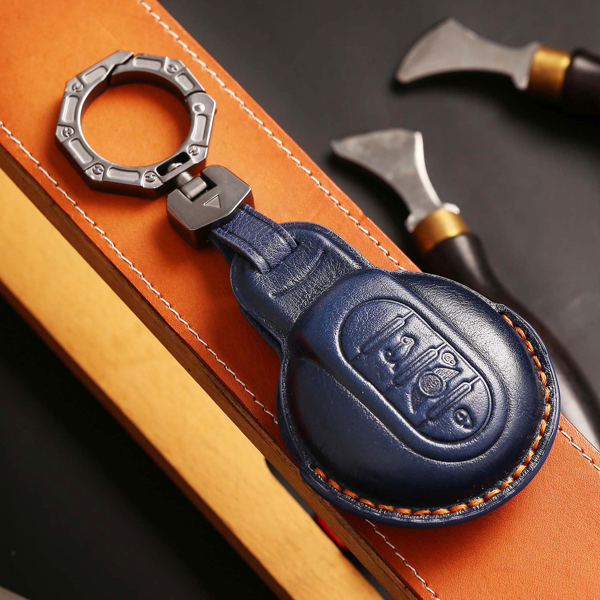 适用马mini钥匙套迷你countryman壳cooper扣f54 f56 F60真皮包女