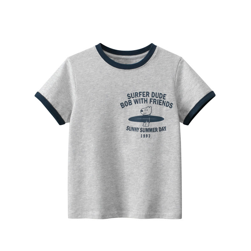 GRRR纯棉韩版童装跨境夏季儿童短袖t恤男童女童中大童初学生青年